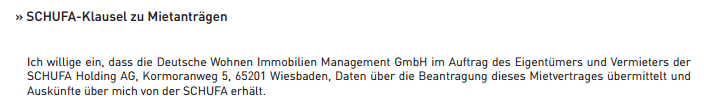 Die SCHUFA-Klausel zu Mietverträgen