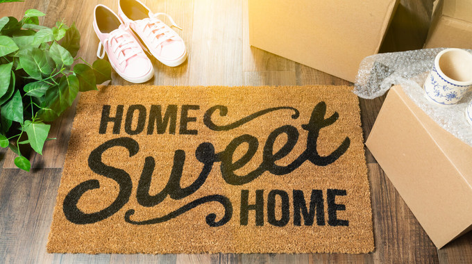 Fußmatte mit Spruch Home sweet Home - auf Bonitätsprüfung für Mieter Seite